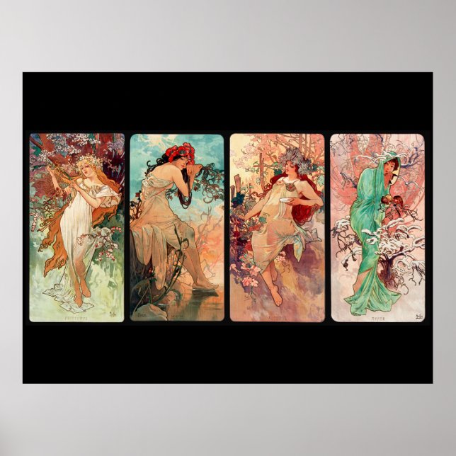 Alphonse Mucha, Årstiderna (1896)  Poster (Framsidan)