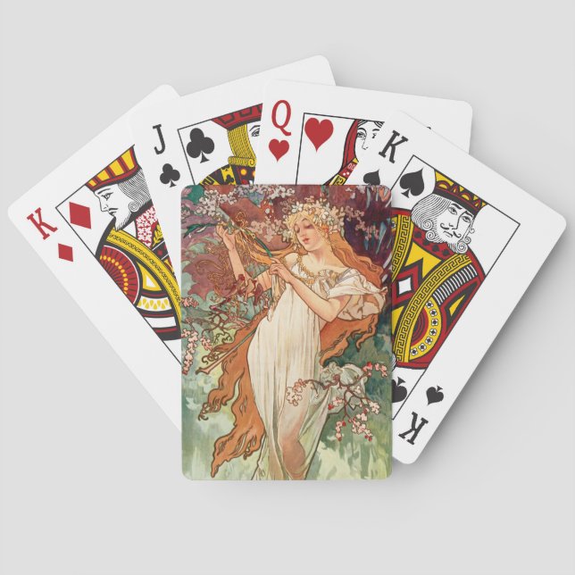 Alphonse Mucha, Årstiderna (1896) Vår Casinokort (Baksidan)