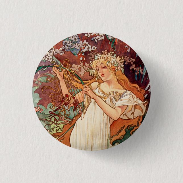 Alphonse Mucha, Årstiderna (1896) Vår Knapp (Framsida)