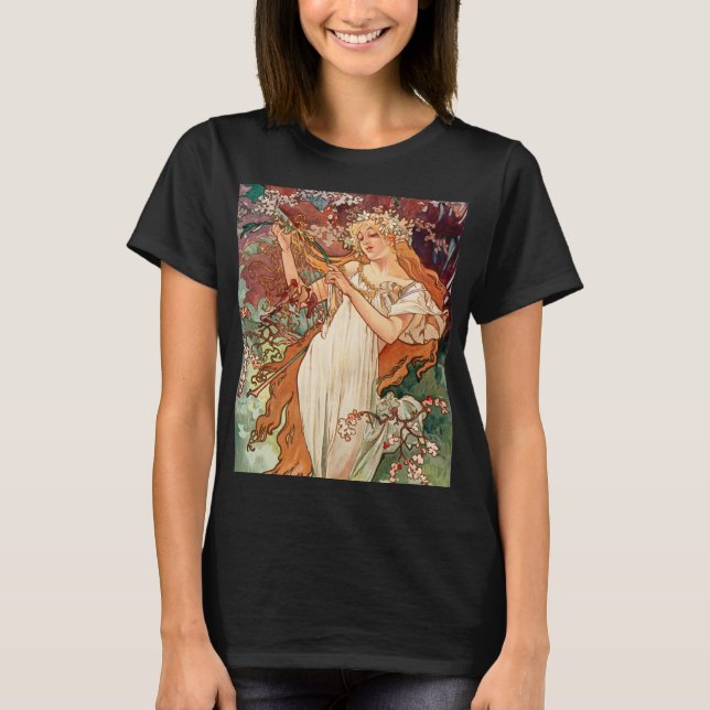 Alphonse Mucha, Årstiderna (1896) Vår T Shirt (Framsida)