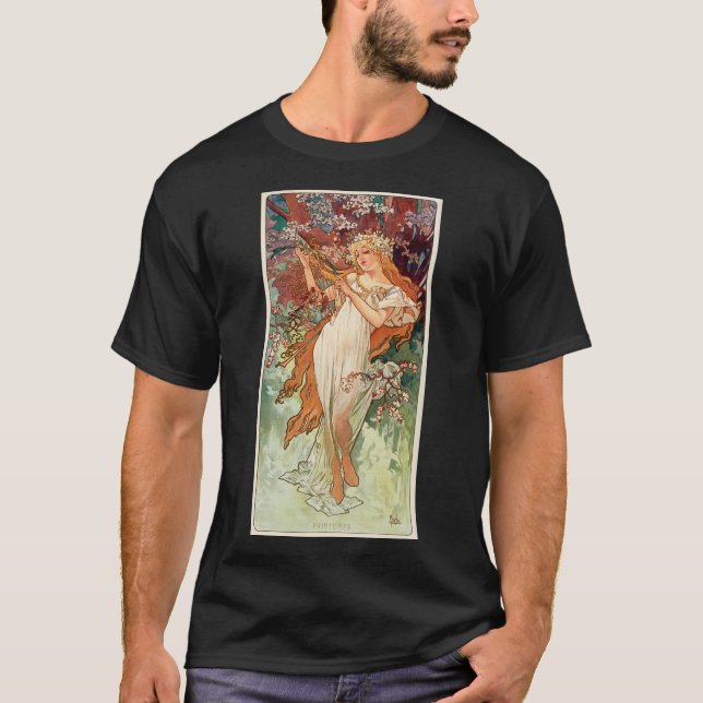 Alphonse Mucha, Årstiderna (1896) Vår T Shirt (Framsida)