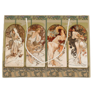 Alphonse Mucha Årstiderna 1897 Art Nouveau Panel