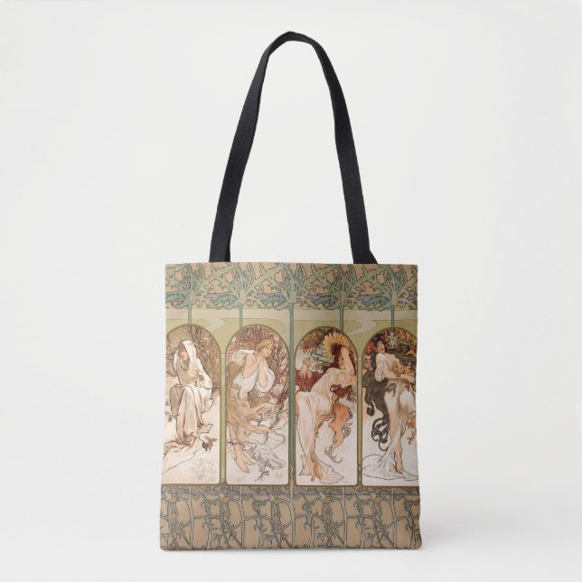 Alphonse Mucha Årstiderna 1897 Art Nouveau Panel Tygkasse (Framsida)