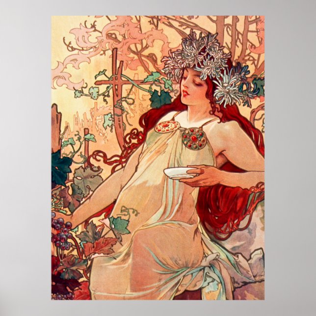 Alphonse Mucha, Årstiderna, Höst (1896)  Poster (Framsidan)