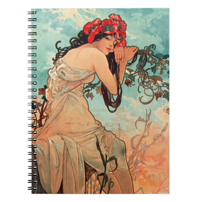 Alphonse Mucha, Årstiderna, Sommar (1896)  Anteckningsbok (Framsidan)