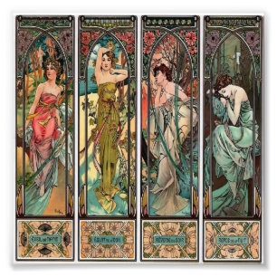 Alphonse Mucha art, art nouveau,vintage,females,be Fototryck
