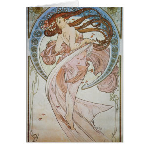 Alphonse Mucha art déco Hälsningskort