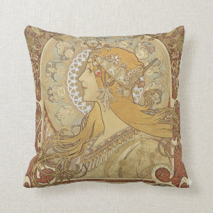 Alphonse Mucha art déco Kudde