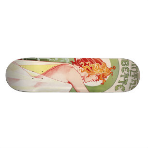 Alphonse Mucha art déco Old School Skateboard Bräda 21,6 Cm