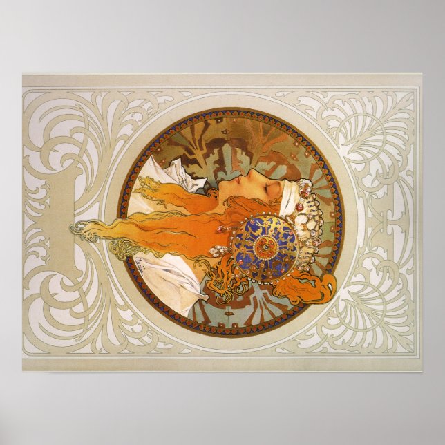 Alphonse Mucha Art Deco Poster (Framsidan)