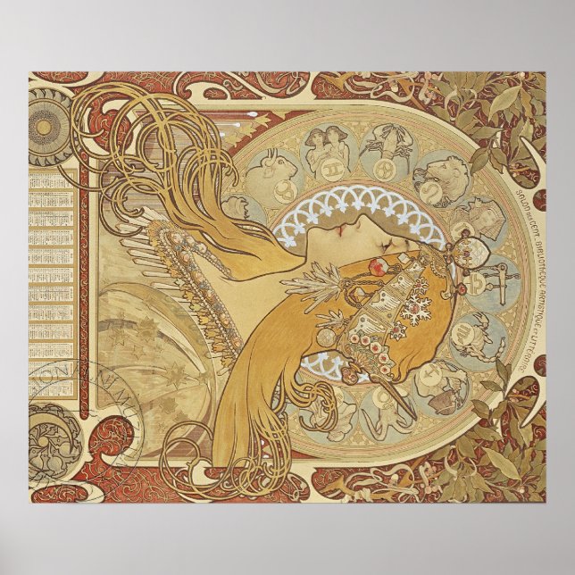 Alphonse Mucha Art Deco Poster (Framsidan)