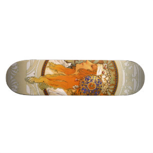 Alphonse Mucha art déco Skateboard Bräda 20 Cm