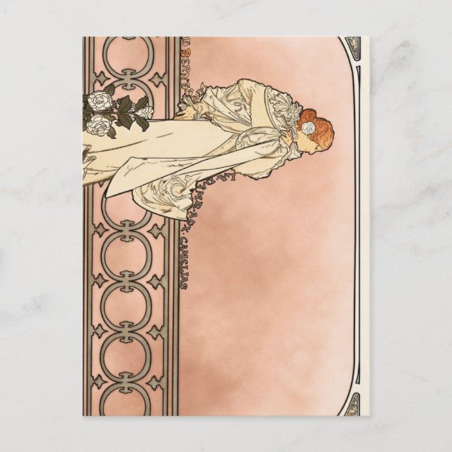Alphonse Mucha Art Deco Vykort (Framsida)