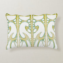 Alphonse Mucha art nouveau abstrakt teal white