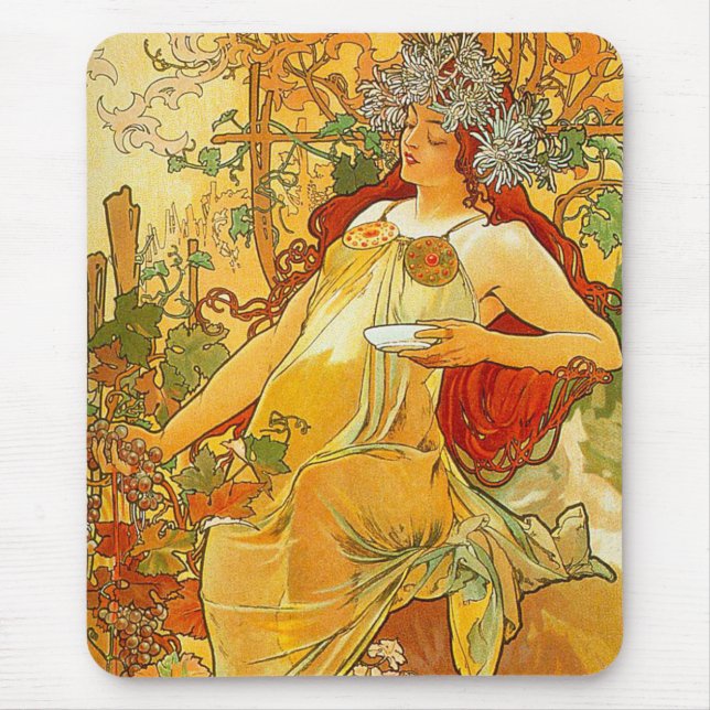 Alphonse Mucha Art nouveau Autumn Musmatta (Framsidan)