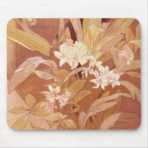 Alphonse Mucha Art Nouveau Blommotiv Musmatta