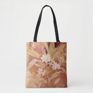 Alphonse Mucha Art Nouveau Blommotiv Tygkasse