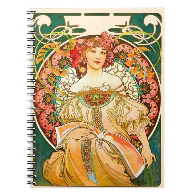 Alphonse Mucha Art nouveau Daydröm Anteckningsbok (Framsidan)