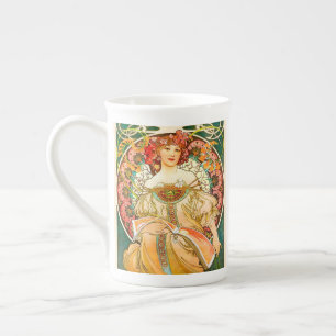Alphonse Mucha Art nouveau Daydröm Benporslin Mugg