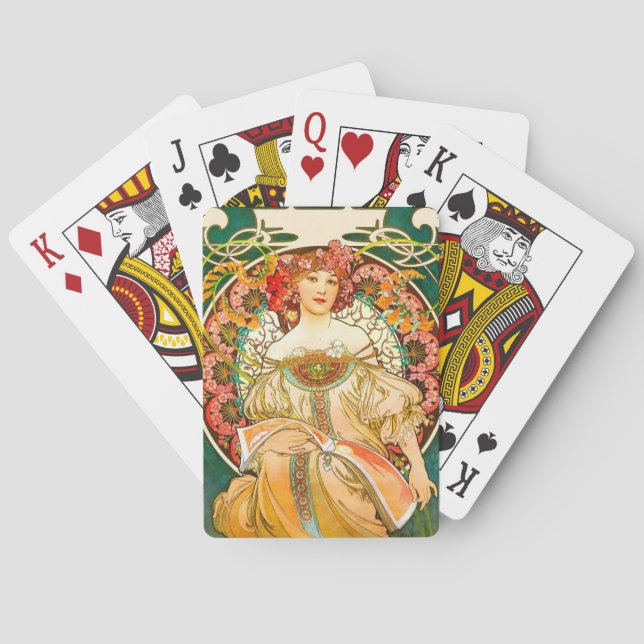 Alphonse Mucha Art nouveau Daydröm Casinokort (Baksidan)
