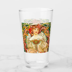 Alphonse Mucha Art nouveau Daydröm Glaskopp