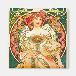 Alphonse Mucha Art nouveau Daydröm Magnet
