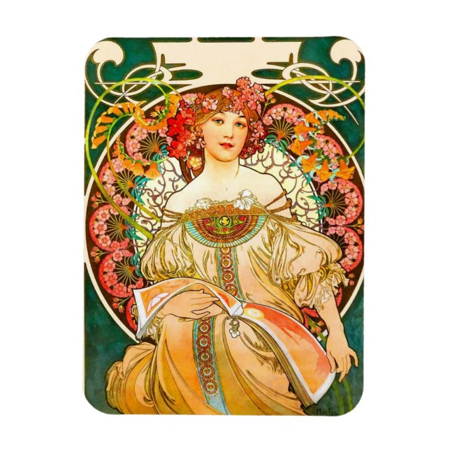 Alphonse Mucha Art nouveau Daydröm Magnet (Vertikal)