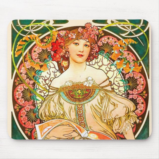 Alphonse Mucha Art nouveau Daydröm Musmatta (Framsidan)