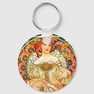Alphonse Mucha Art nouveau Daydröm Nyckelring