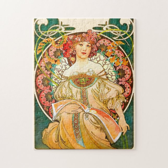 Alphonse Mucha Art nouveau Daydröm Pussel (Vertikal)