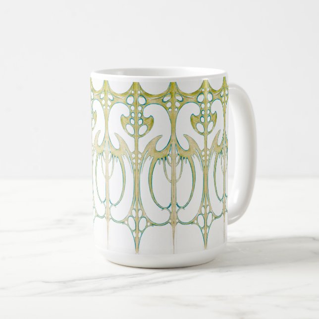 Alphonse Mucha art nouveau dekorativ abstrakt art Kaffemugg (Framsida höger)