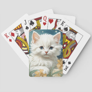 Alphonse Mucha Art nouveau Kitten Casinokort