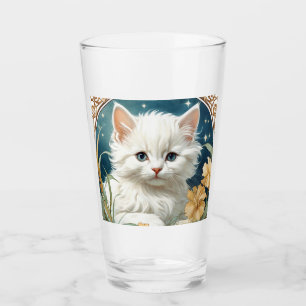Alphonse Mucha Art nouveau Kitten Glaskopp