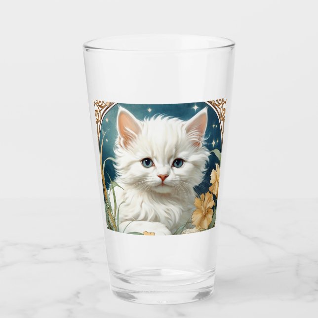Alphonse Mucha Art nouveau Kitten Glaskopp (Framsida)