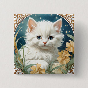 Alphonse Mucha Art nouveau Kitten Knapp