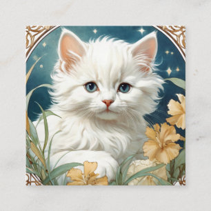 Alphonse Mucha Art nouveau Kitten Tilläggskort