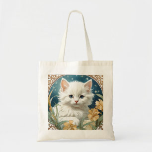 Alphonse Mucha Art nouveau Kitten Tygkasse