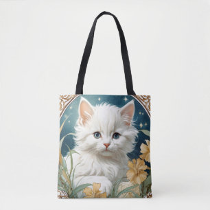 Alphonse Mucha Art nouveau Kitten Tygkasse
