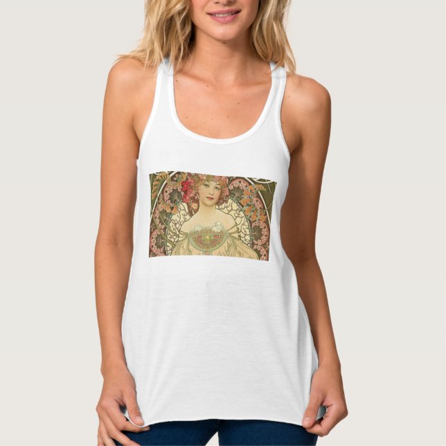 Alphonse Mucha - Art nouveau Master Linne Med Racerback (Framsida)
