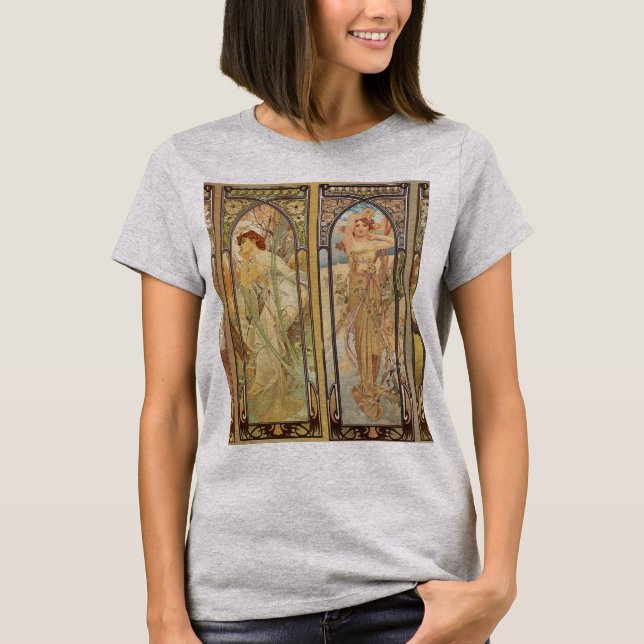 Alphonse Mucha - Art nouveau Master T Shirt (Framsida)