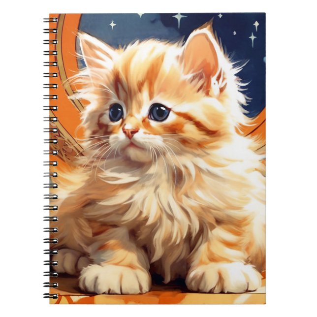 Alphonse Mucha Art nouveau Orange Cat Anteckningsbok (Framsidan)