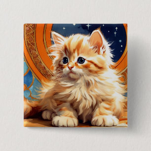 Alphonse Mucha Art nouveau Orange Cat Knapp