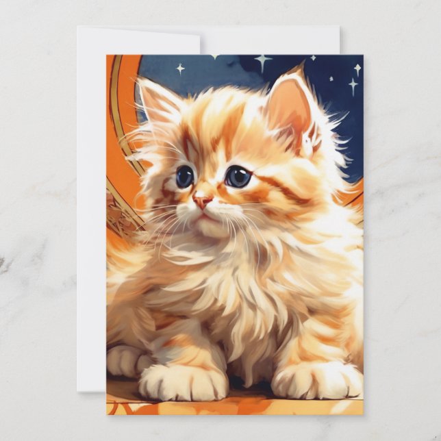 Alphonse Mucha Art nouveau Orange Cat Spara Datumet (Framsida)