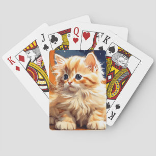 Alphonse Mucha Art Nouveau Orange Katt Casinokort