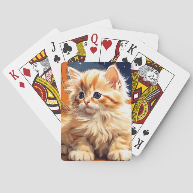 Alphonse Mucha Art Nouveau Orange Katt Casinokort (Baksidan)