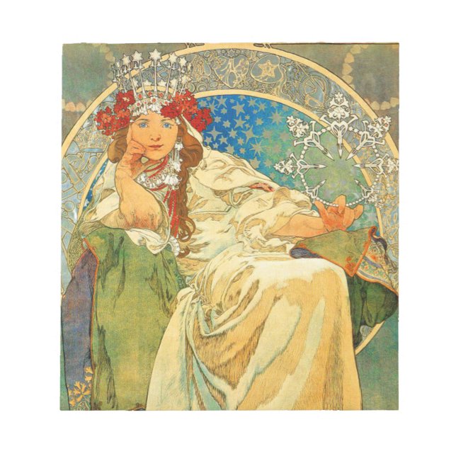 Alphonse Mucha Art nouveau Princess Hyacinth Anteckningsblock (Framsida)