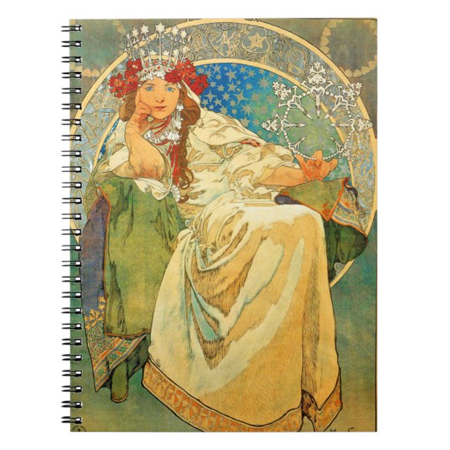 Alphonse Mucha Art nouveau Princess Hyacinth Anteckningsbok (Framsidan)