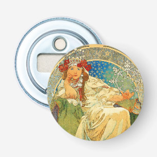Alphonse Mucha Art nouveau Princess Hyacinth Flasköppnare