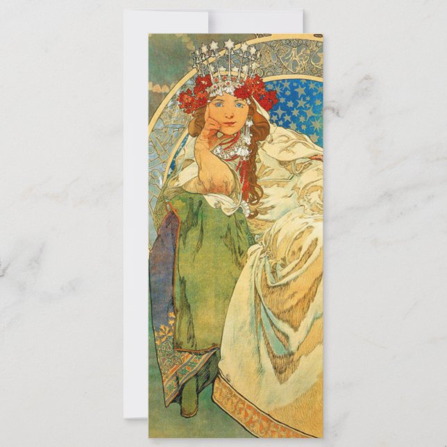 Alphonse Mucha Art nouveau Princess Hyacinth Inbjudningar (Framsida)