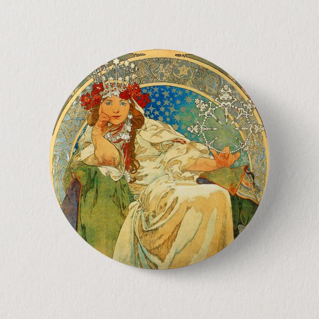Alphonse Mucha Art nouveau Princess Hyacinth Knapp (Framsida)